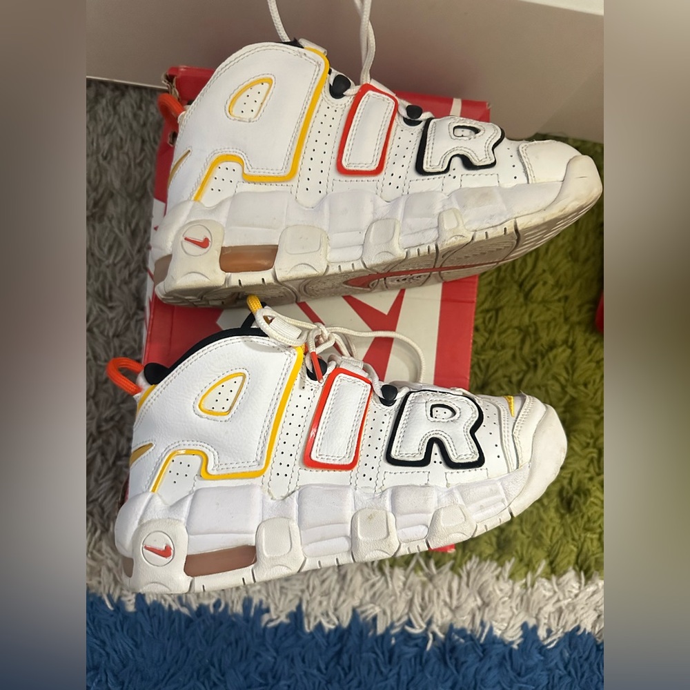 Nike Kids Sneakers White with Black and Red Accents